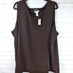 NEW Avenue Sparkly Copper Sleeveless Top - 3X